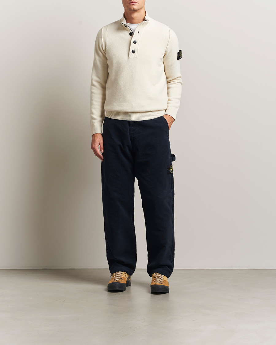 Uomini | Pantaloni | Stone Island | Cotton Moleskin Trousers Navy