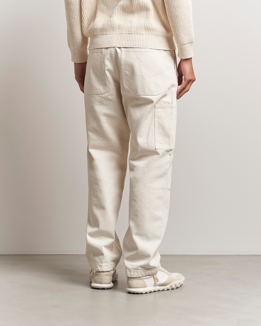 Uomini | Pantaloni | Stone Island | RAW Washed Cotton Gabardine Trousers Ivory