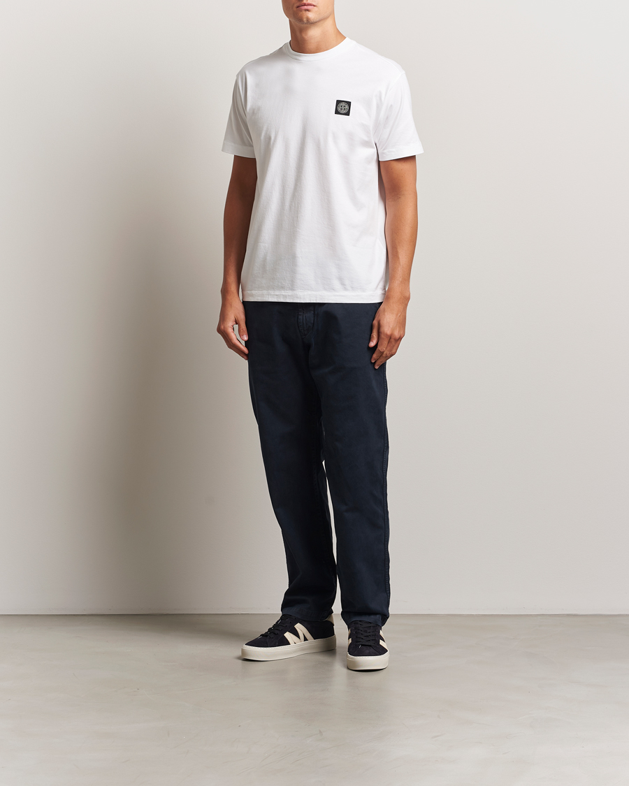 Uomini | T-shirt | Stone Island | Garment Dyed Cotton Jersey T-Shirt White