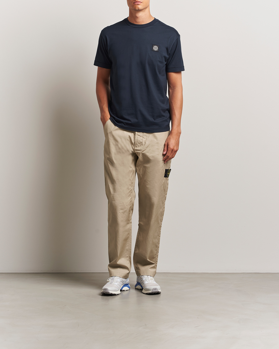 Uomini | T-shirt | Stone Island | Garment Dyed Cotton Jersey T-Shirt Navy
