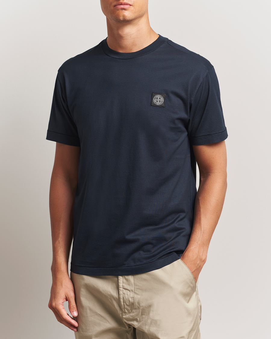 Uomini | T-shirt | Stone Island | Garment Dyed Cotton Jersey T-Shirt Navy