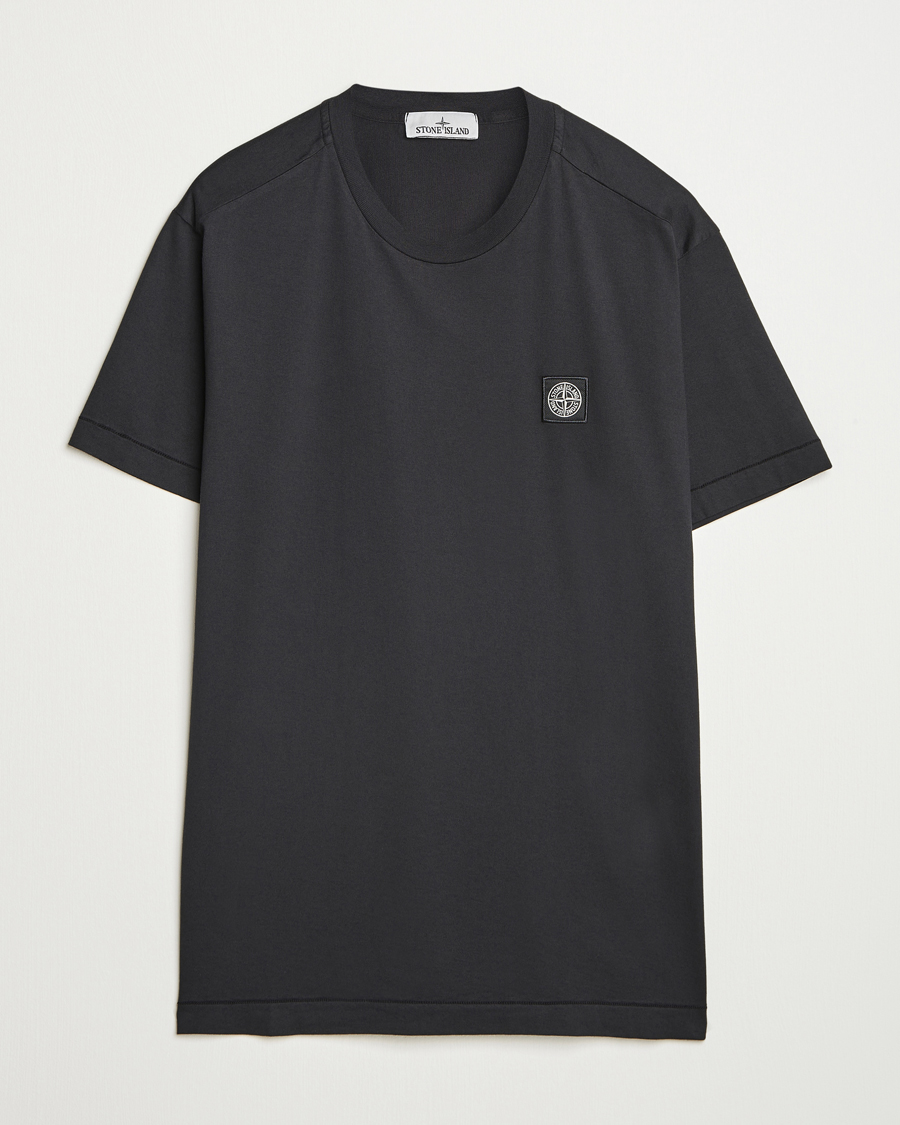 Uomini | T-shirt | Stone Island | Garment Dyed Cotton Jersey T-Shirt Black