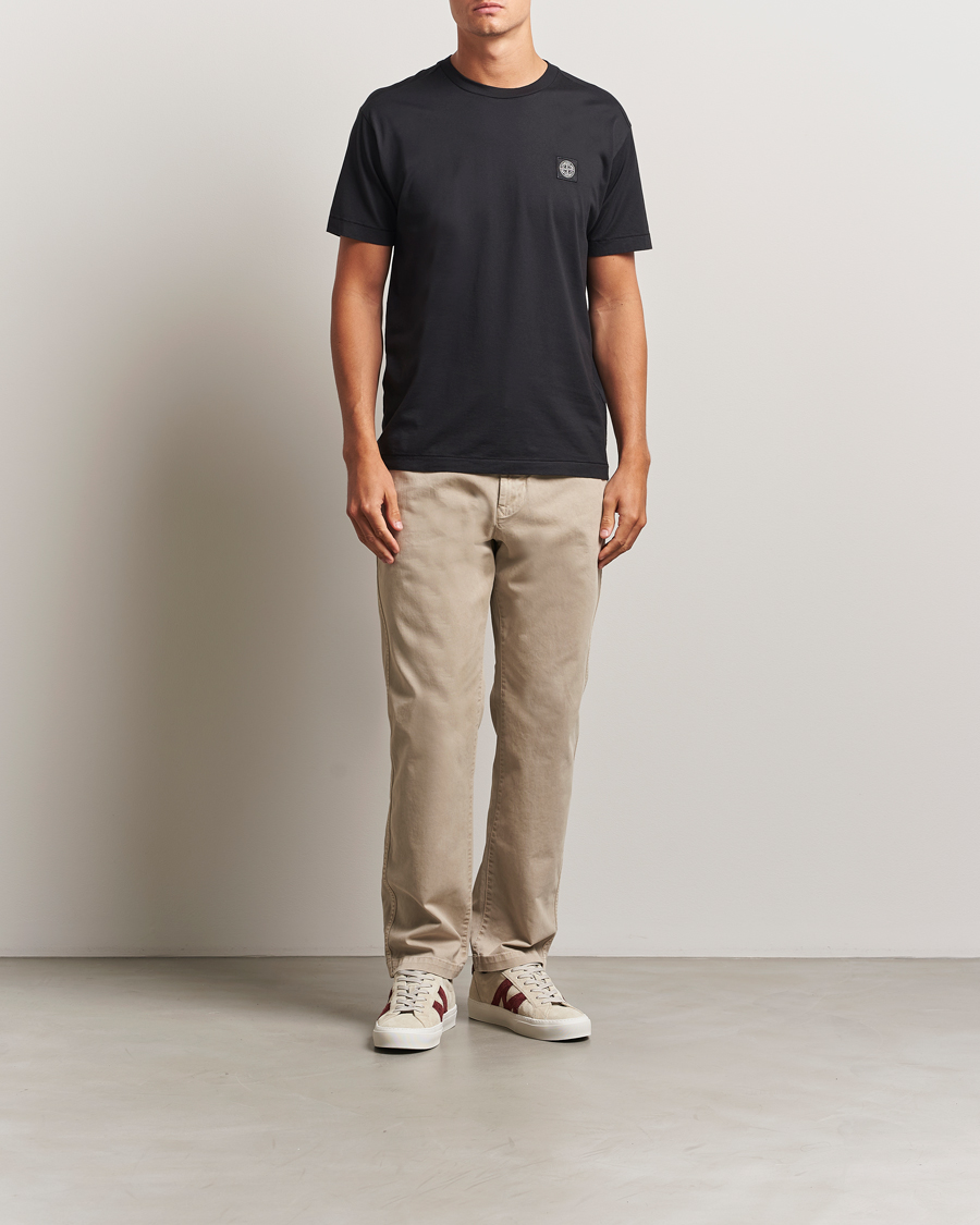 Uomini | T-shirt | Stone Island | Garment Dyed Cotton Jersey T-Shirt Black