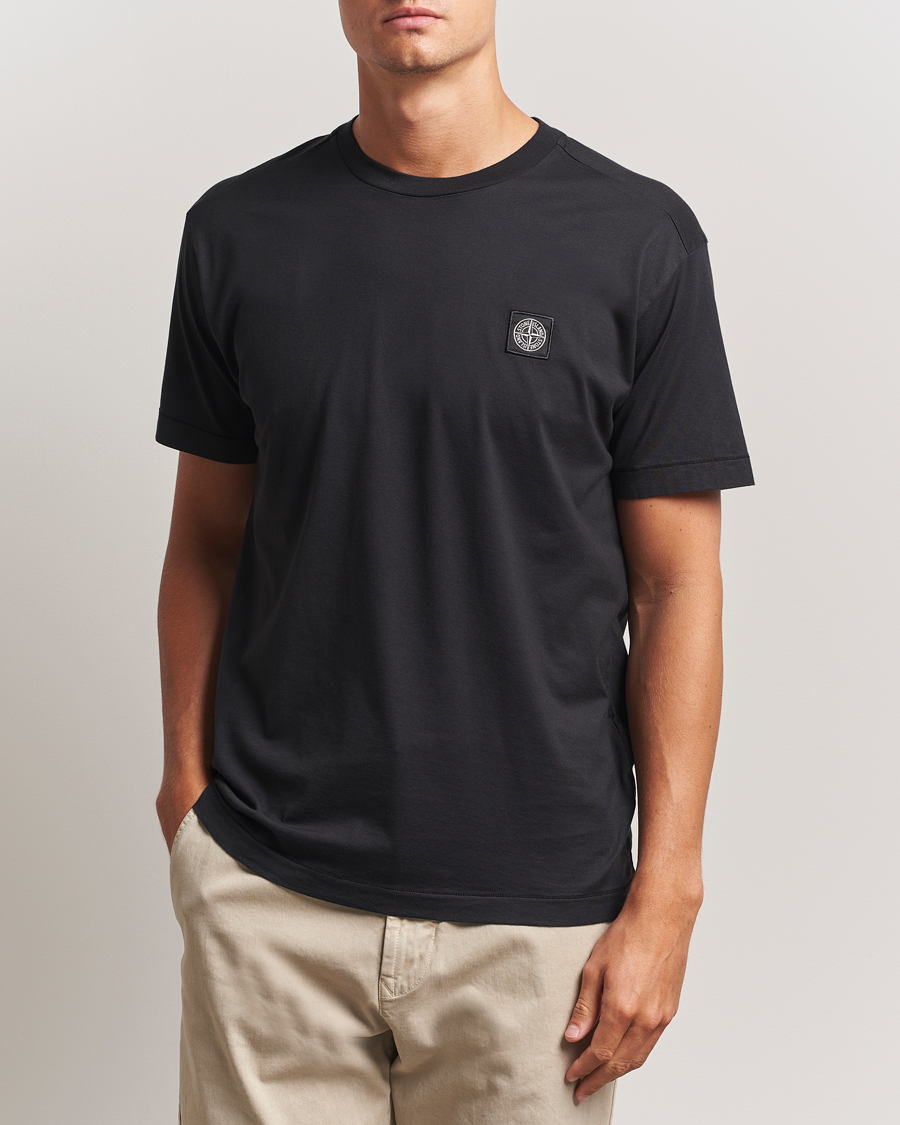 Uomini | T-shirt | Stone Island | Garment Dyed Cotton Jersey T-Shirt Black