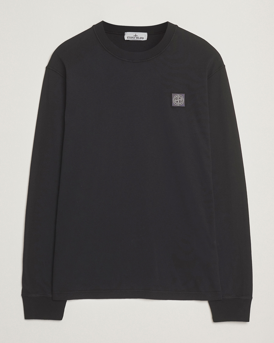 Uomini | T-shirt | Stone Island | Long Sleeve Garment Dyed Cotton Jersey T-Shirt Black
