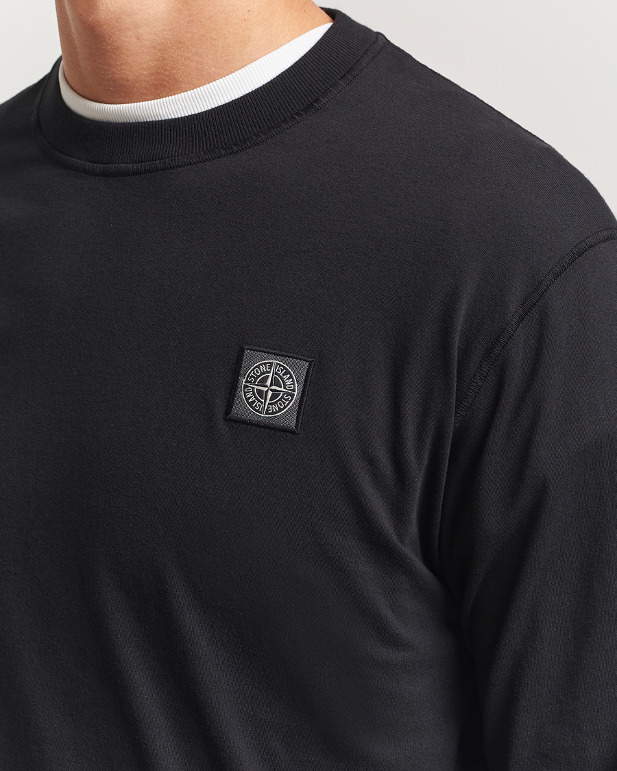 Uomini | T-shirt | Stone Island | Long Sleeve Garment Dyed Cotton Jersey T-Shirt Black