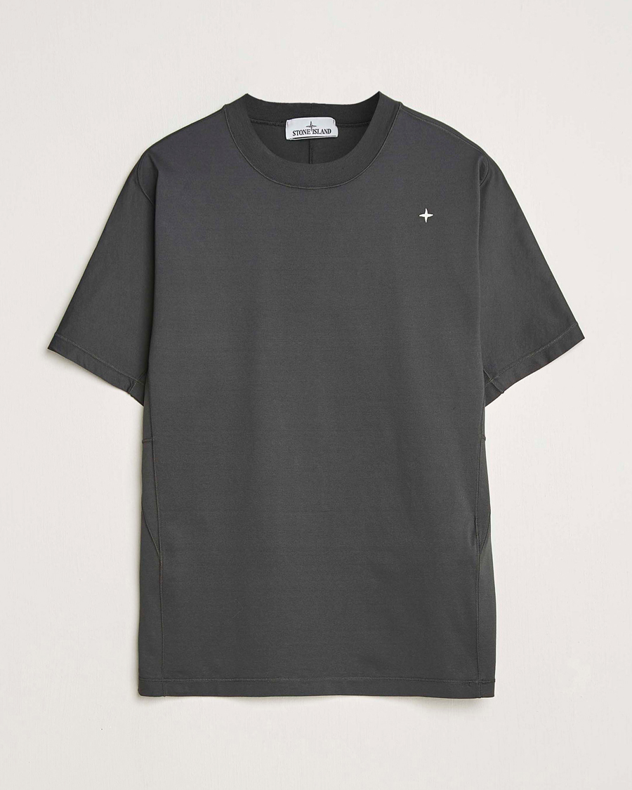 Uomini | T-shirt | Stone Island | Stellina Mercerized Cotton T-Shirt Lead Grey