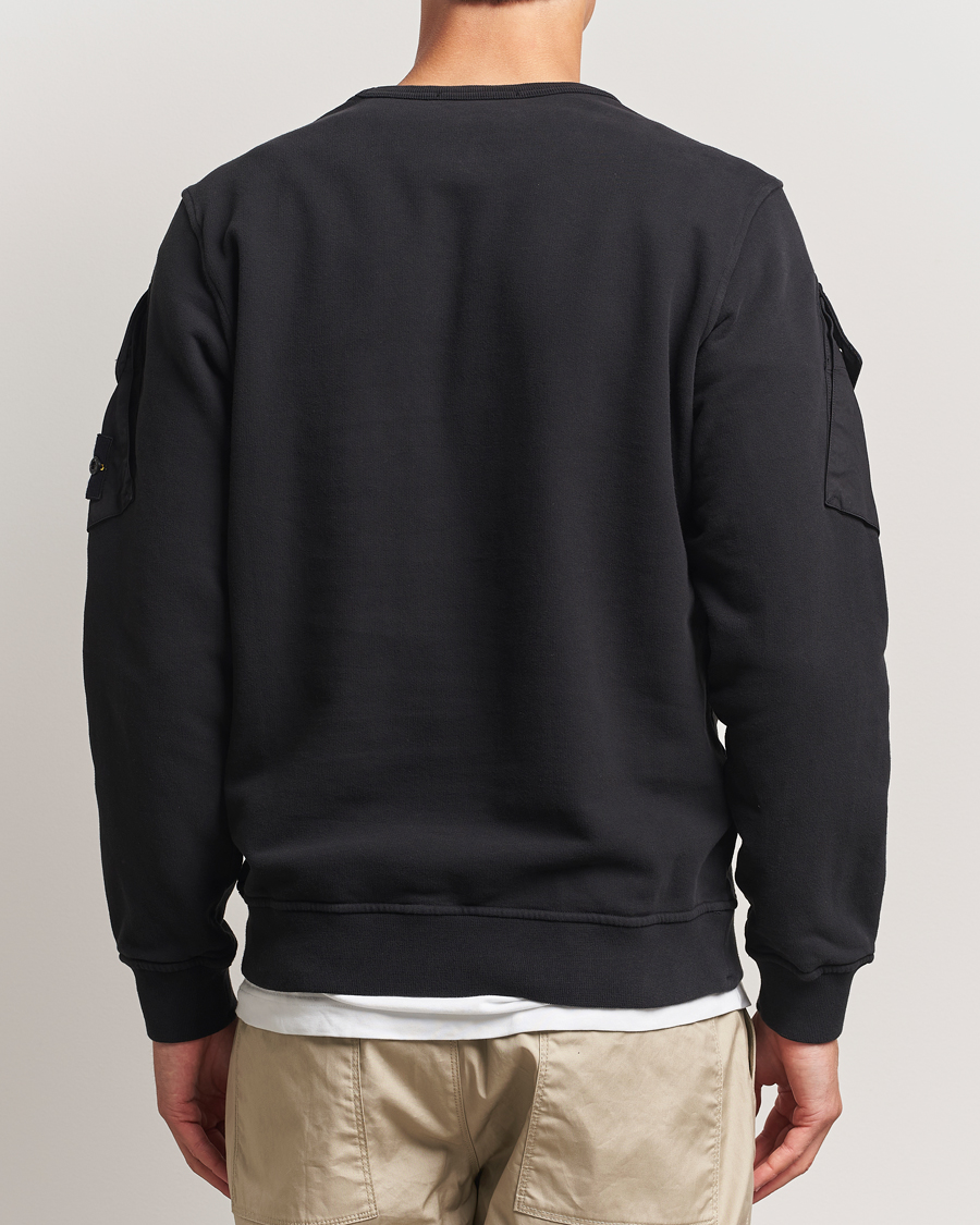 Uomini | Maglieria | Stone Island | Organic Cotton Fleece Arm Pocket Sweatshirt Black