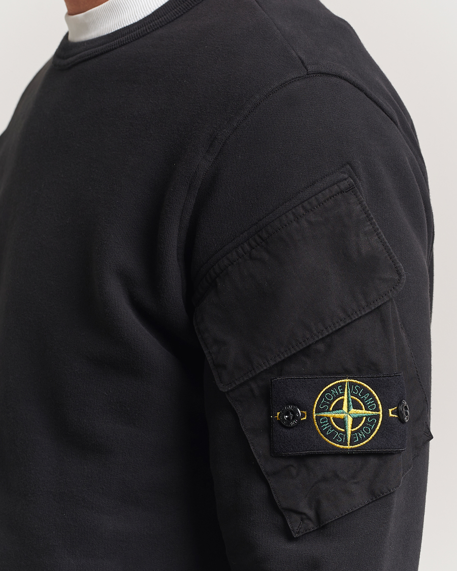 Uomini | Maglieria | Stone Island | Organic Cotton Fleece Arm Pocket Sweatshirt Black