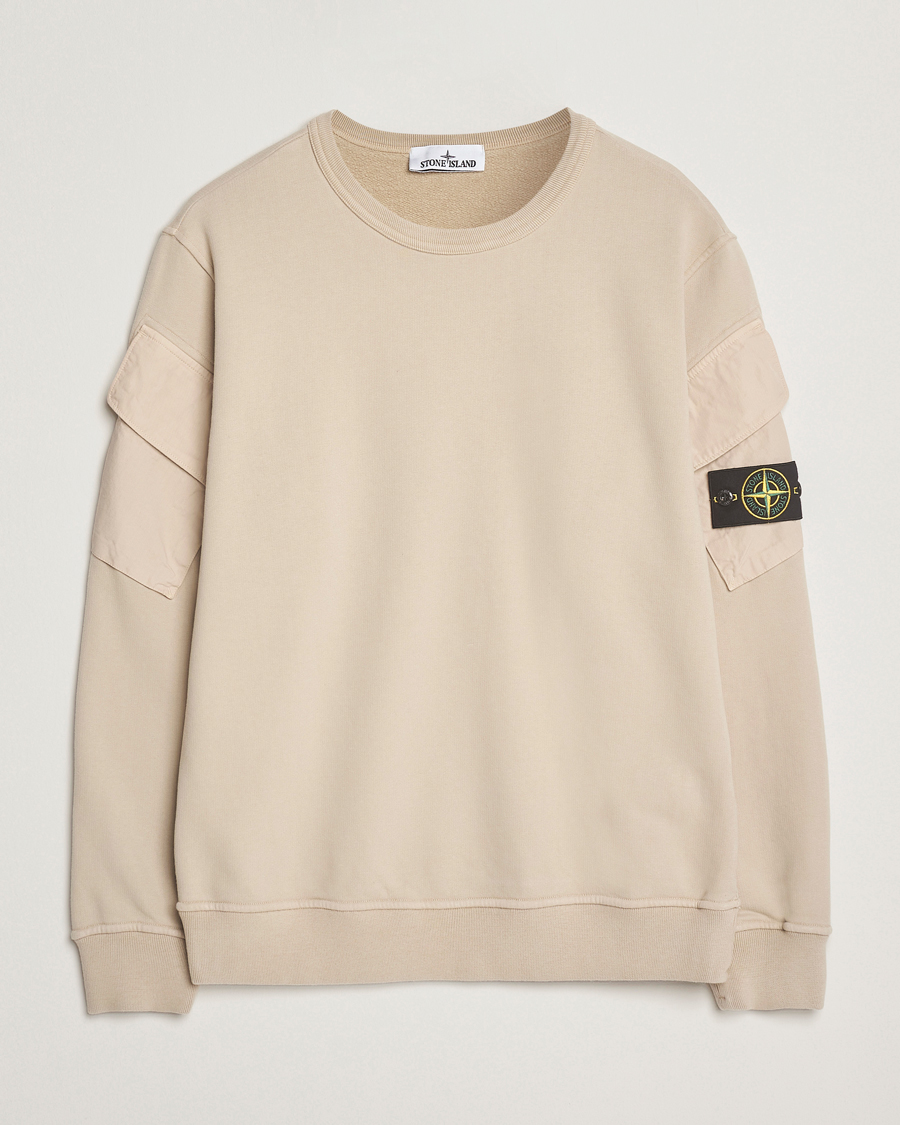 Uomini | Maglieria | Stone Island | Organic Cotton Fleece Arm Pocket Sweatshirt Desert