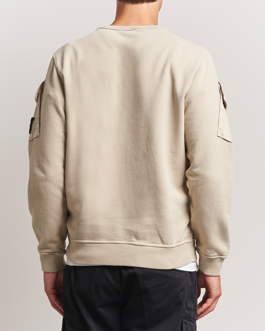 Uomini | Maglieria | Stone Island | Organic Cotton Fleece Arm Pocket Sweatshirt Desert