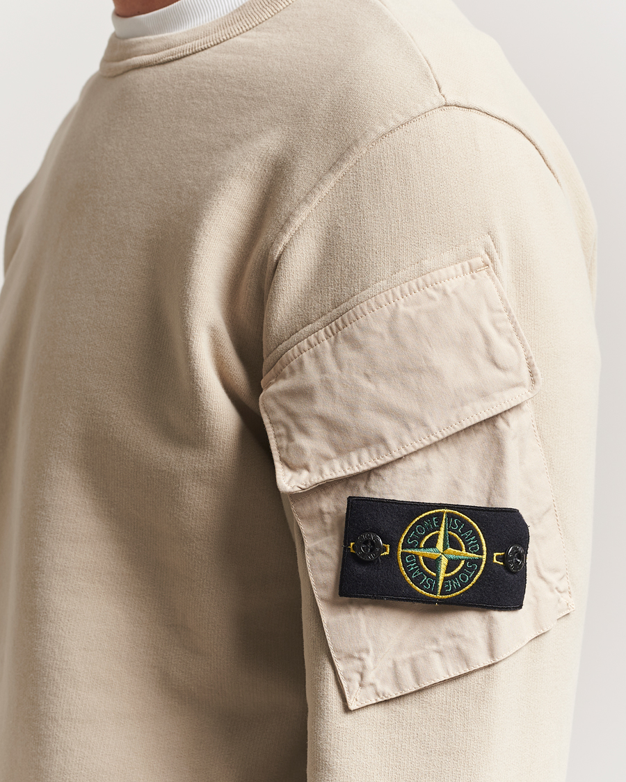 Uomini | Maglieria | Stone Island | Organic Cotton Fleece Arm Pocket Sweatshirt Desert