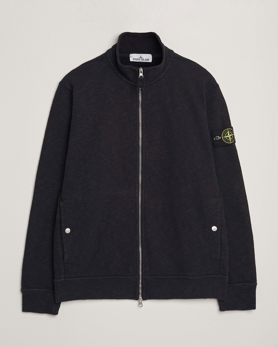 Uomini | Maglieria | Stone Island | Vanisé Brushed Heavy Cotton Full Zip Black