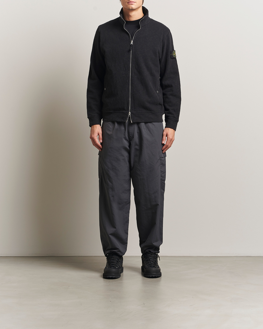 Uomini | Maglieria | Stone Island | Vanisé Brushed Heavy Cotton Full Zip Black