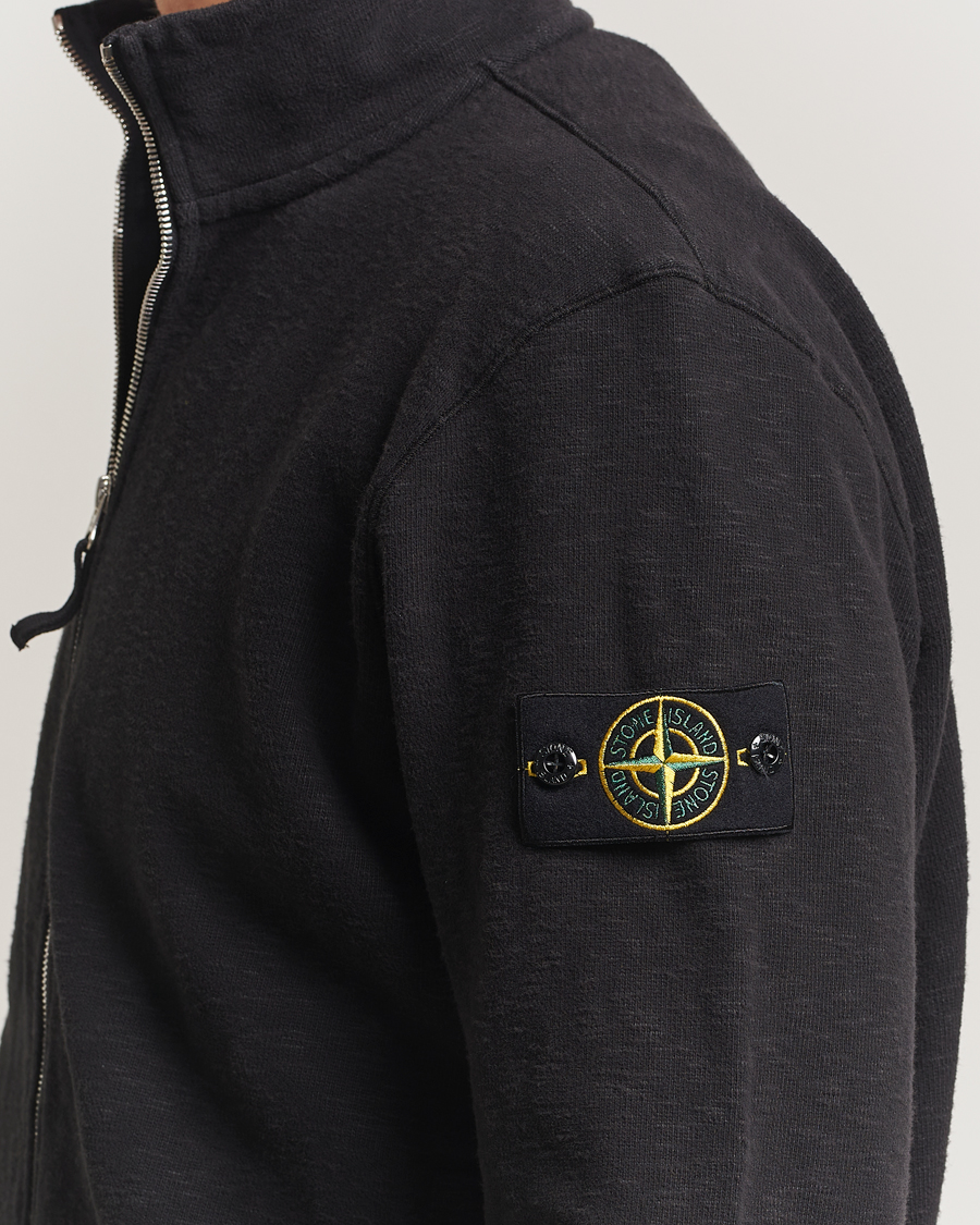 Uomini | Maglieria | Stone Island | Vanisé Brushed Heavy Cotton Full Zip Black
