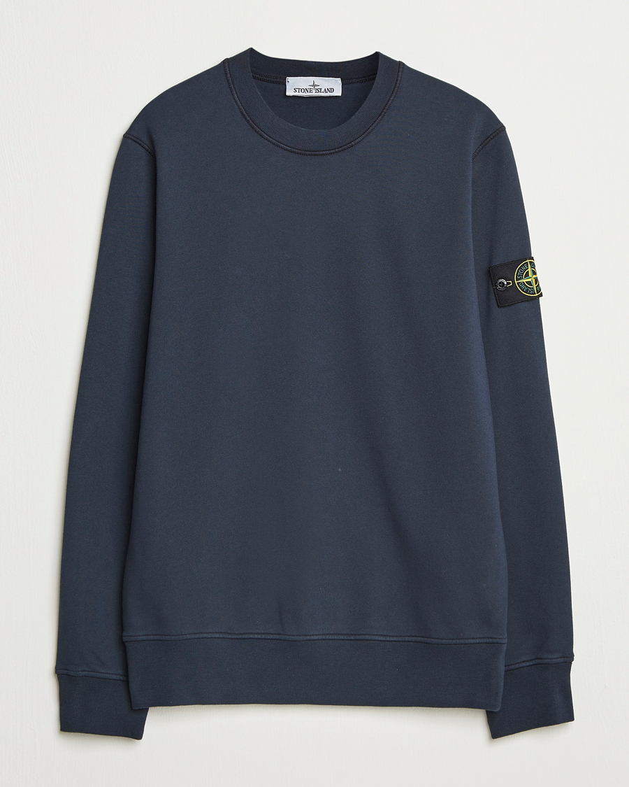 Uomini | Maglieria | Stone Island | Garment Dyed Fleece Sweatshirt Navy