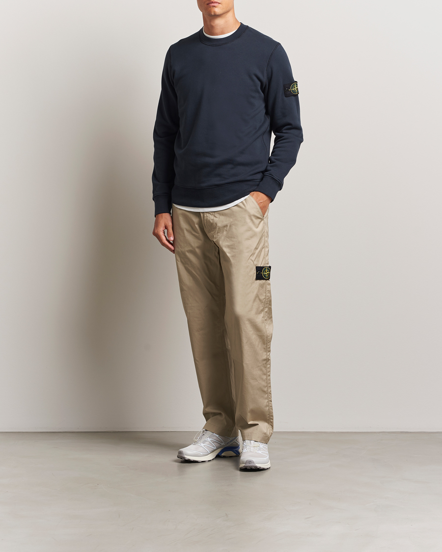 Uomini | Maglieria | Stone Island | Garment Dyed Fleece Sweatshirt Navy