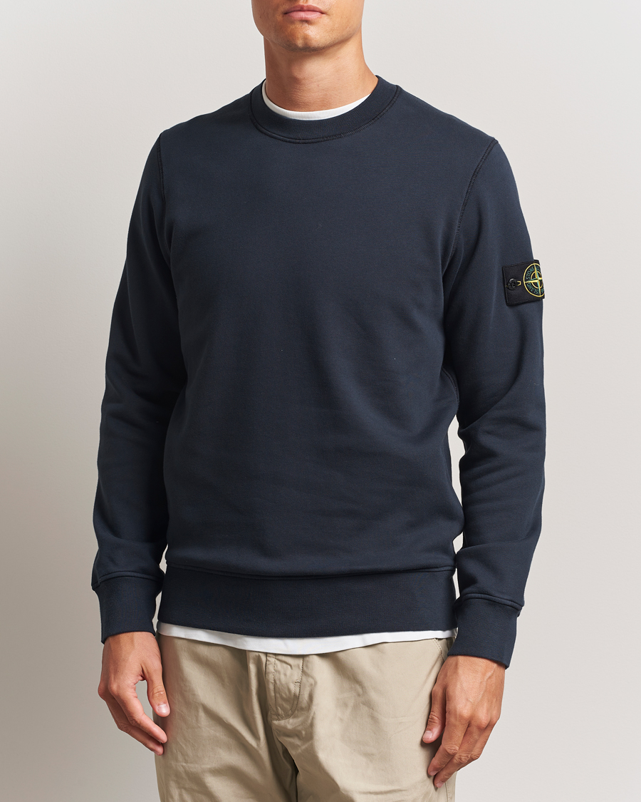 Uomini | Maglieria | Stone Island | Garment Dyed Fleece Sweatshirt Navy