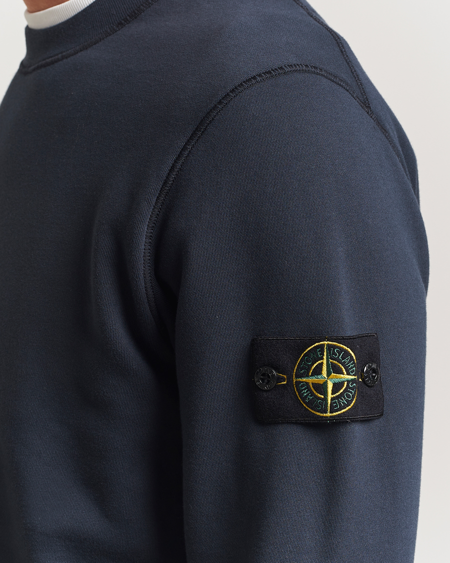 Uomini | Maglieria | Stone Island | Garment Dyed Fleece Sweatshirt Navy