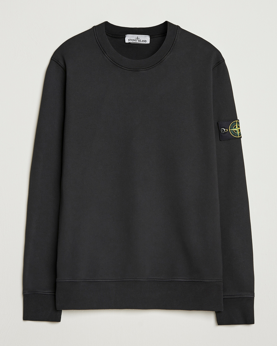 Uomini | Maglieria | Stone Island | Garment Dyed Fleece Sweatshirt Black