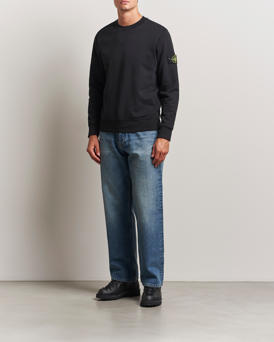 Uomini | Maglieria | Stone Island | Garment Dyed Fleece Sweatshirt Black
