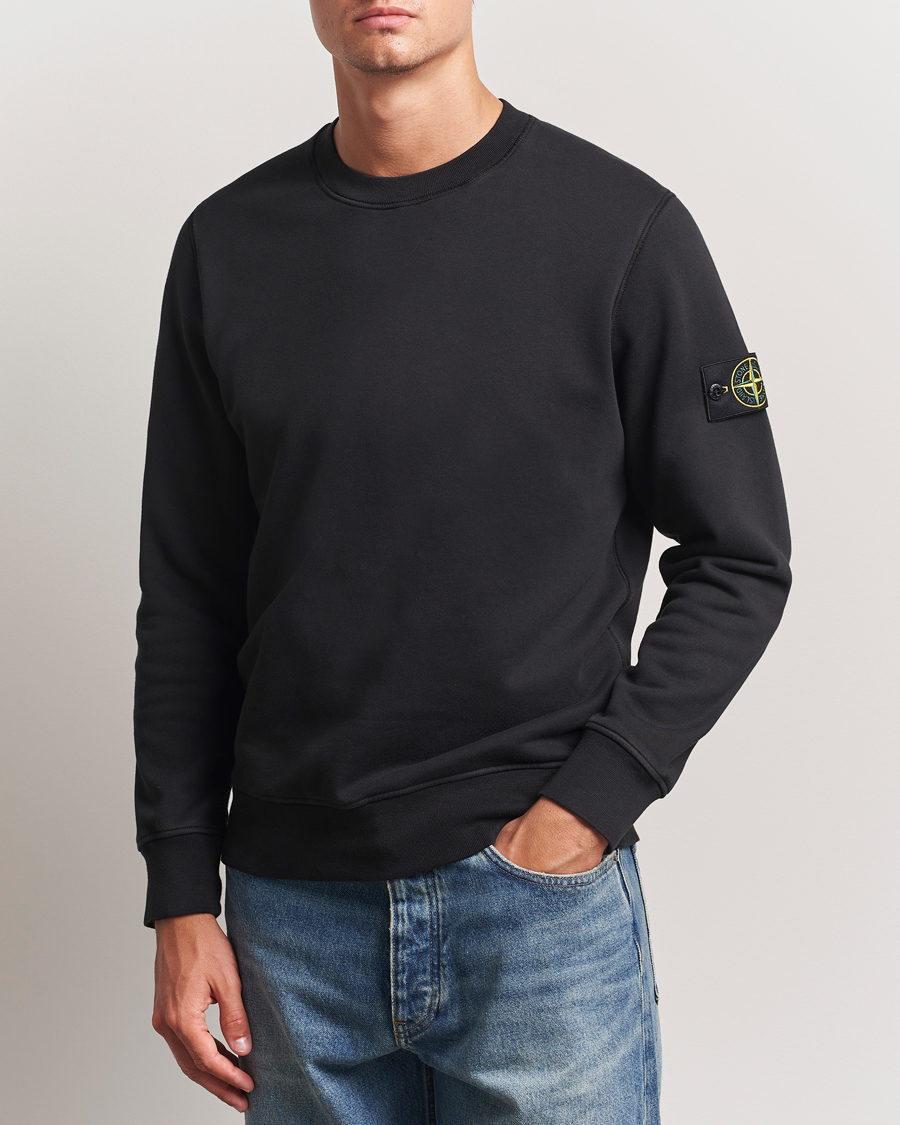 Uomini | Maglieria | Stone Island | Garment Dyed Fleece Sweatshirt Black