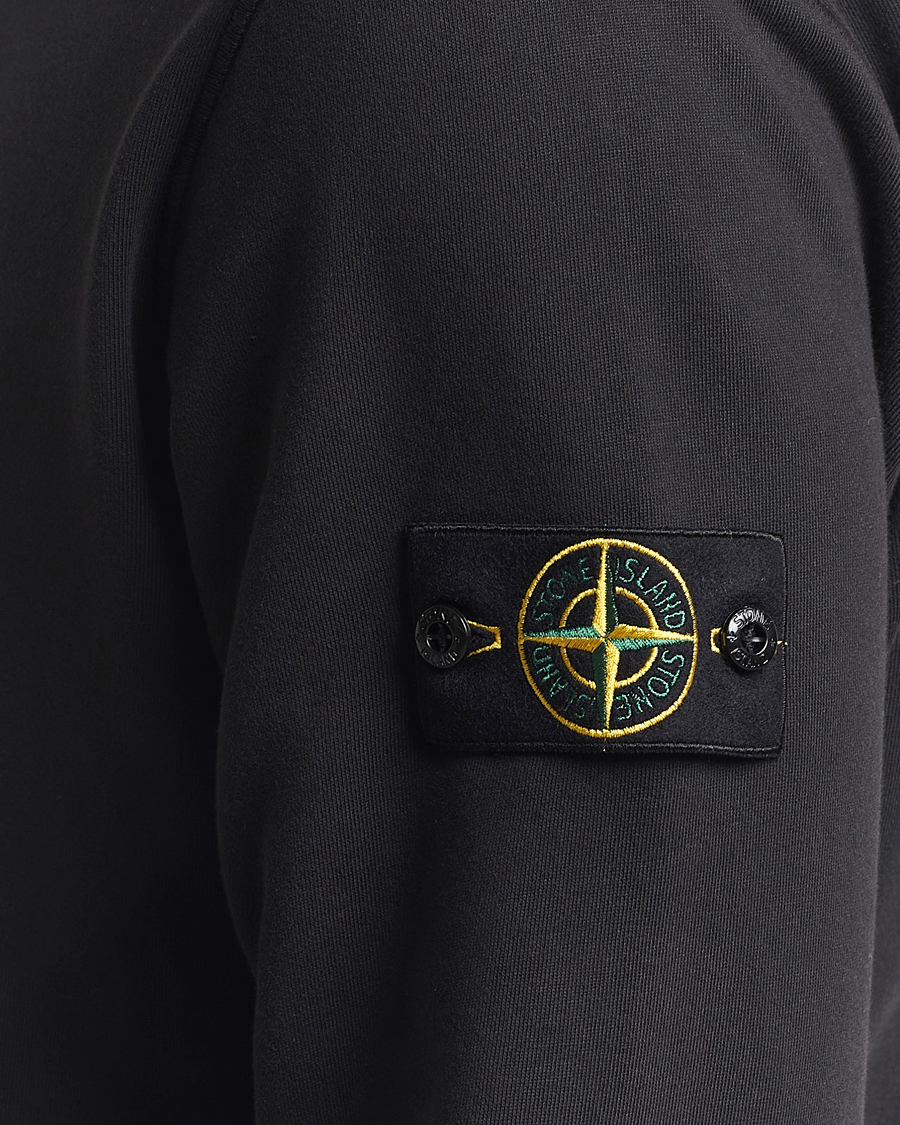 Uomini | Maglieria | Stone Island | Garment Dyed Fleece Sweatshirt Black