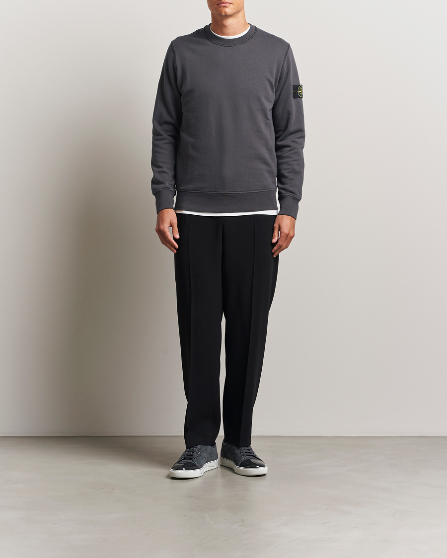 Uomini | Maglieria | Stone Island | Garment Dyed Fleece Sweatshirt Lead Grey