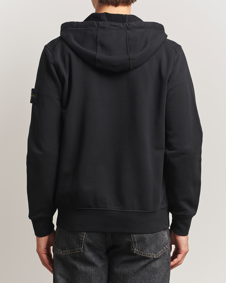 Uomini | Maglieria | Stone Island | Garment Dyed Fleece Full-Zip Hood Black