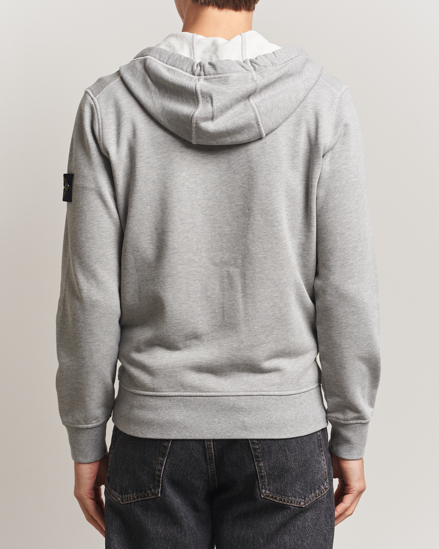 Uomini | Maglieria | Stone Island | Garment Dyed Fleece Full-Zip Hood Grey Melange