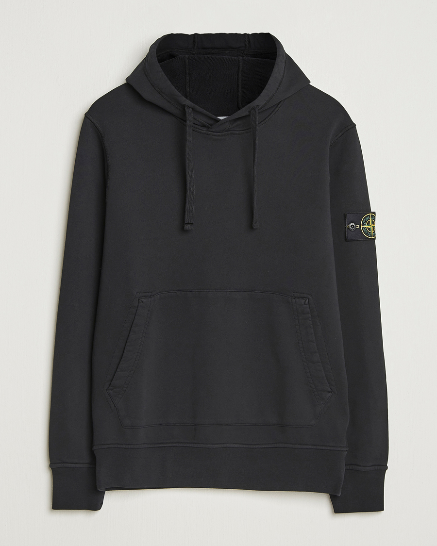 Uomini | Maglieria | Stone Island | Garment Dyed Fleece Hood Black