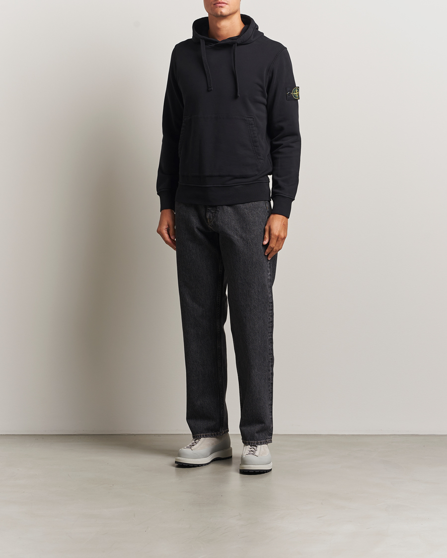 Uomini | Maglieria | Stone Island | Garment Dyed Fleece Hood Black