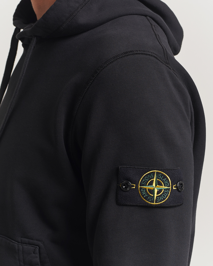 Uomini | Maglieria | Stone Island | Garment Dyed Fleece Hood Black