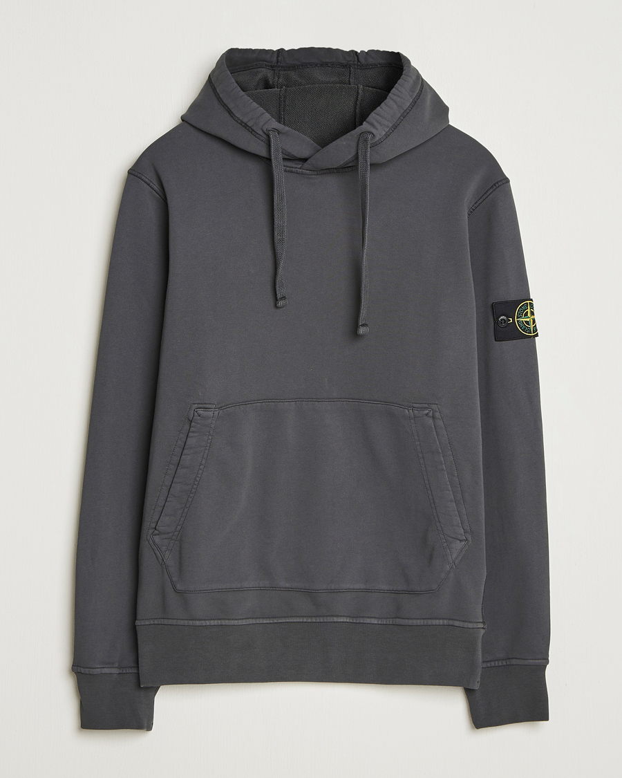 Uomini | Maglieria | Stone Island | Garment Dyed Fleece Hood Lead Grey