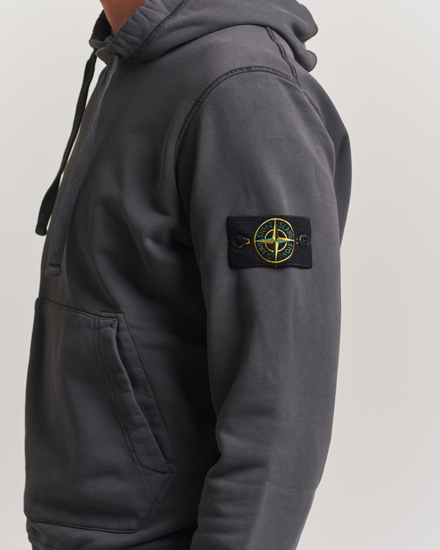 Uomini | Maglieria | Stone Island | Garment Dyed Fleece Hood Lead Grey