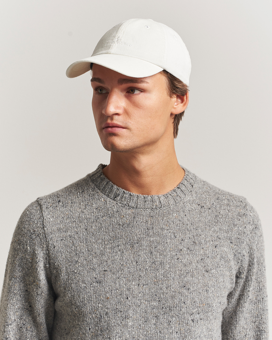 Uomini | Cappelli & Berretti | Stone Island | Micro Cord Cotton Cap Ivory