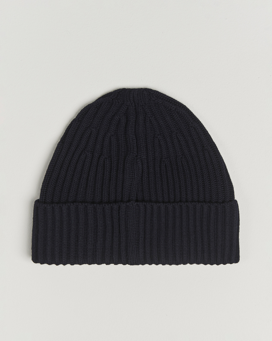 Uomini | Stone Island Full Rib Wool Hat Navy Blue | Stone Island | Full Rib Wool Hat Navy Blue