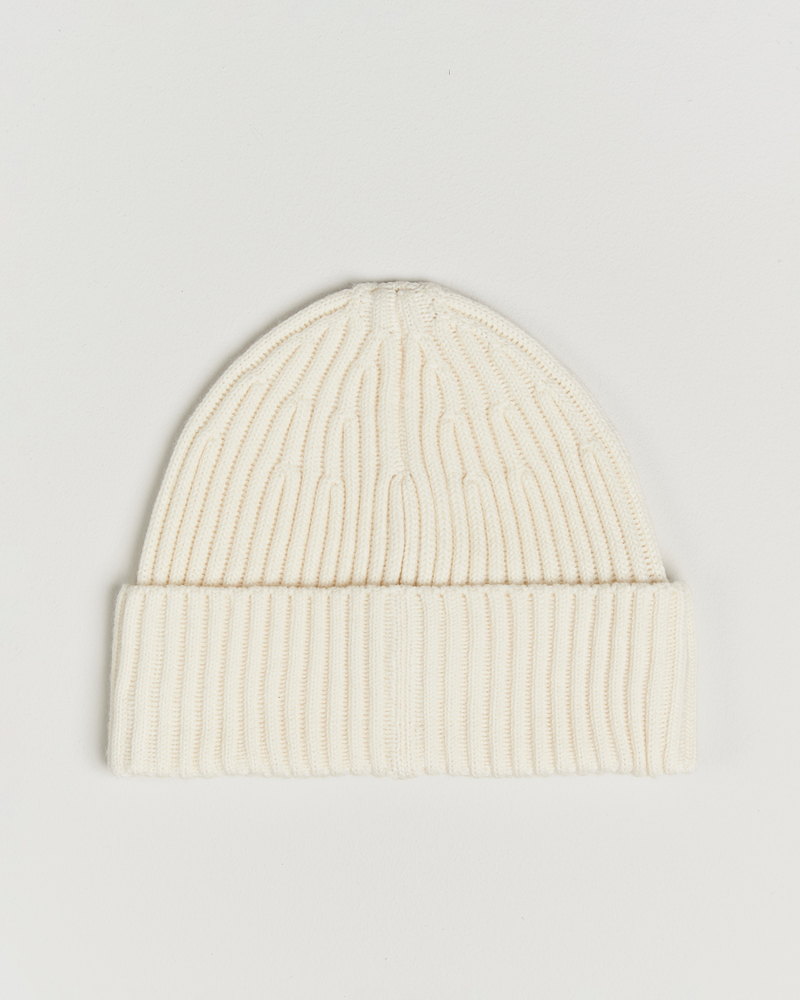 Uomini | Stone Island Full Rib Wool Beanie Ivory | Stone Island | Full Rib Wool Beanie Ivory