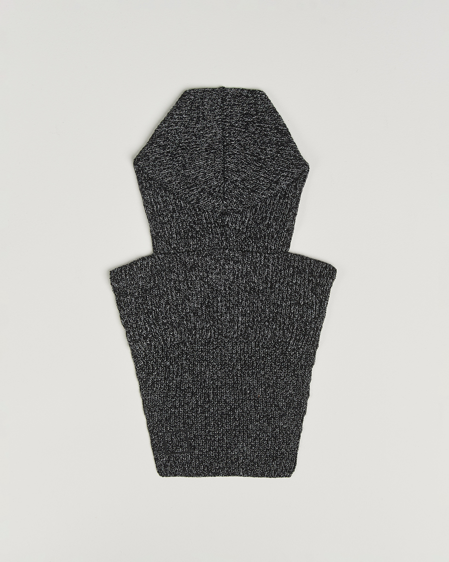 Uomini | Stone Island Reflective Cotton Knit Balaclava Black Melange | Stone Island | Reflective Cotton Knit Balaclava Black Melange
