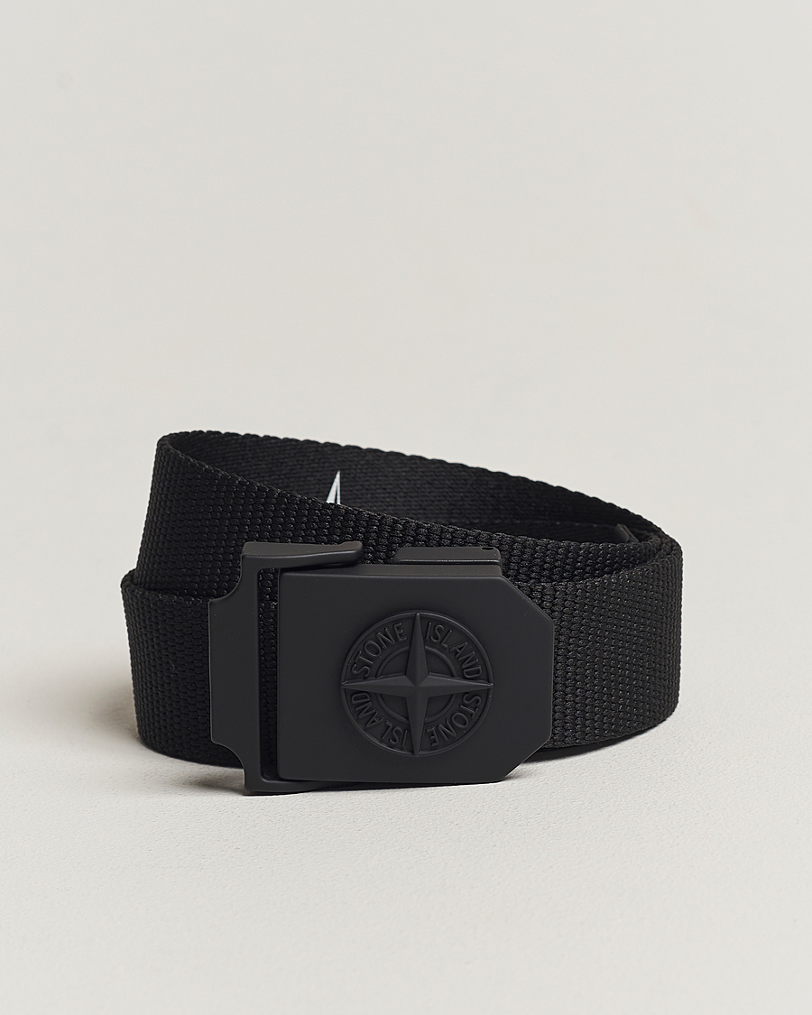 Uomini | Stone Island Textile Belt Black | Stone Island | Textile Belt Black