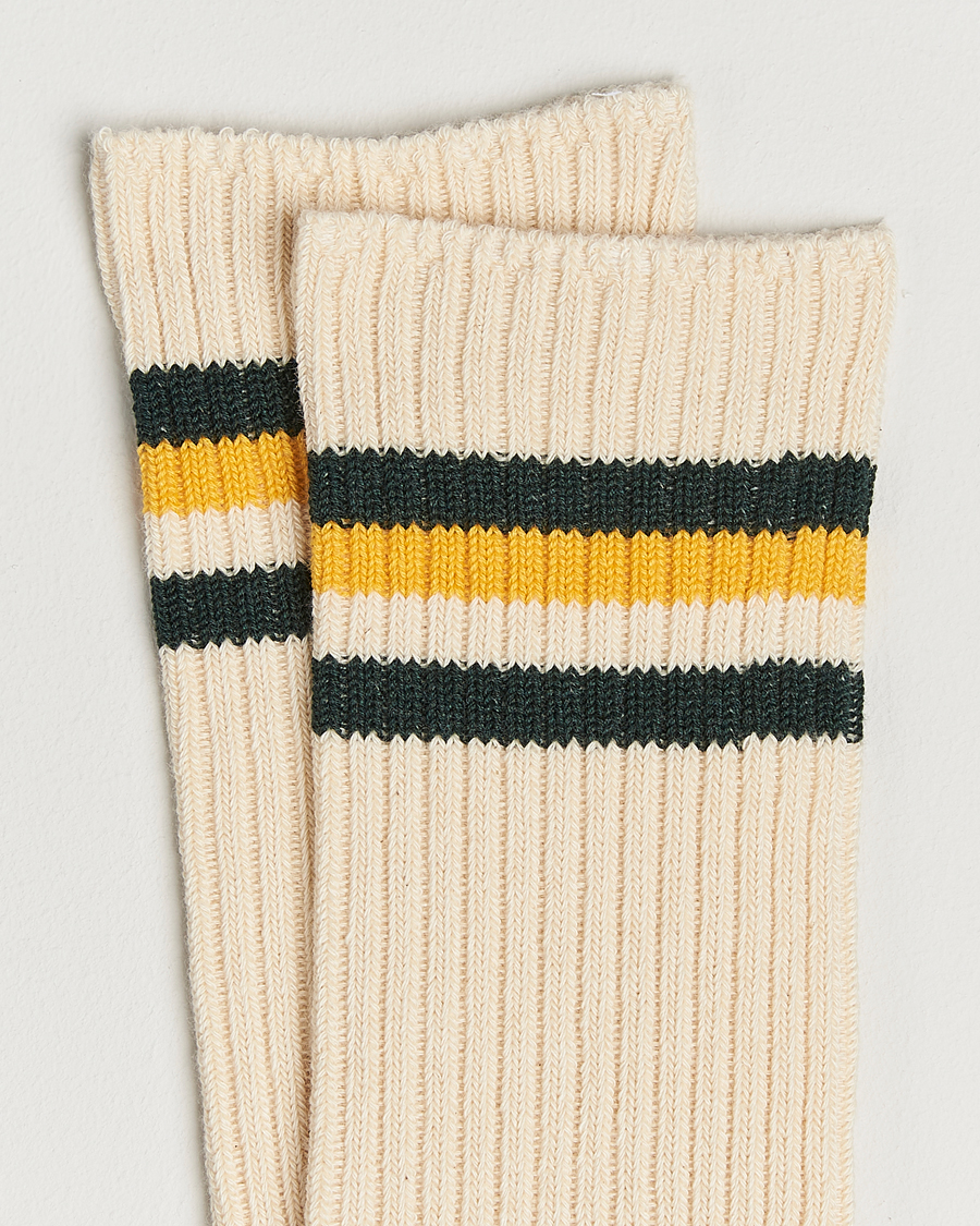 Uomini | Biancheria intima | Kamakura Shirts | Kamakura ShirtsVintage Ivy SocksWhite/Yellow