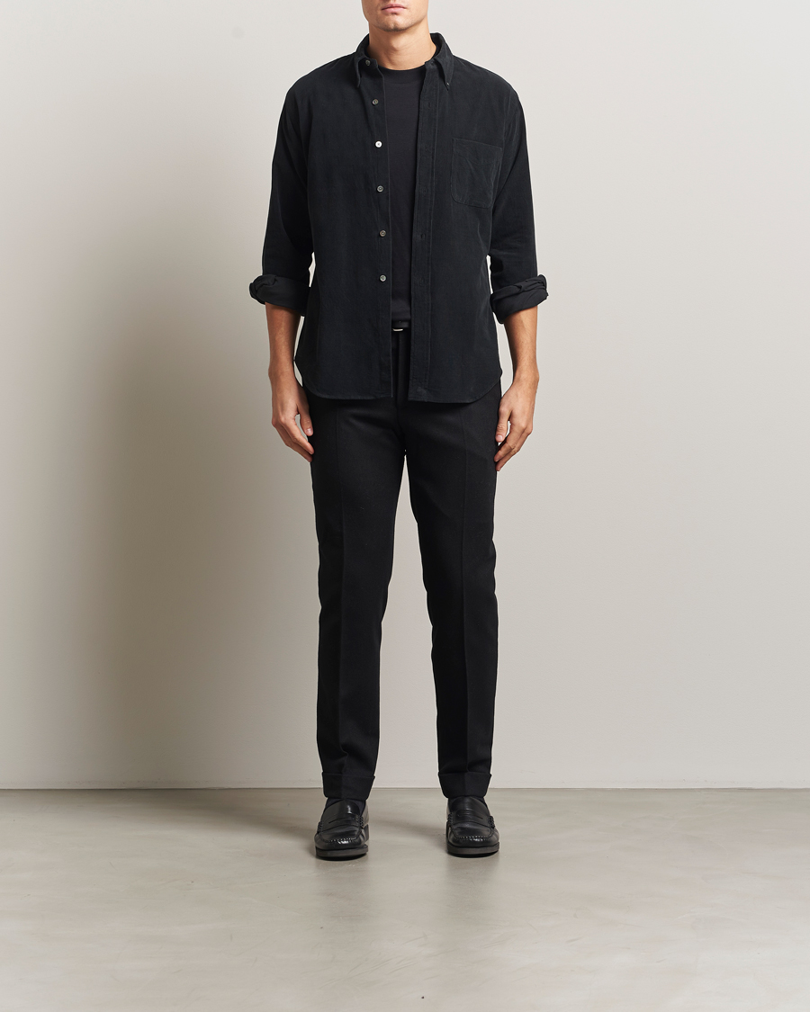 Uomini | Camicie | Kamakura Shirts | Vintage Ivy Needle Cord Shirt Black