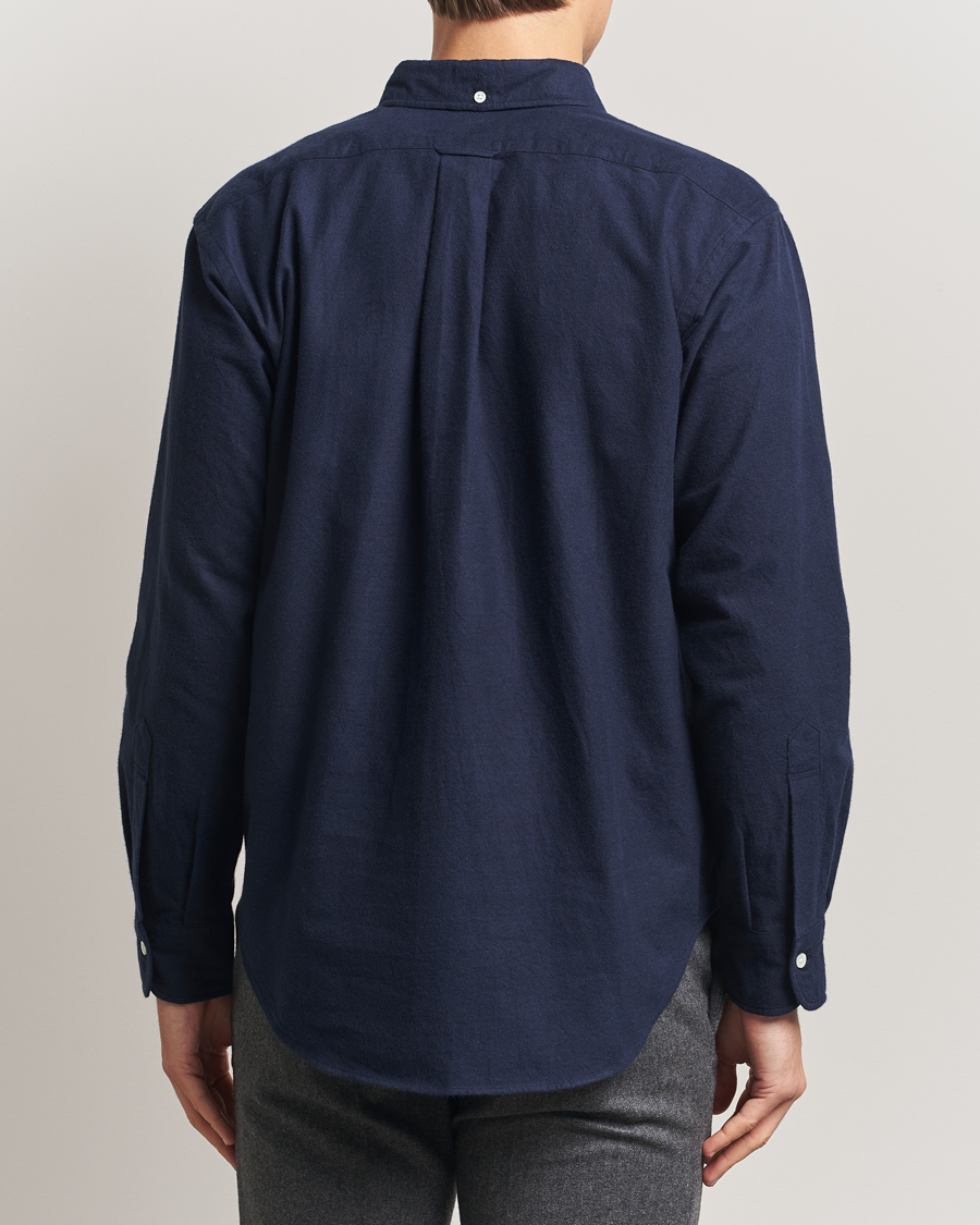 Uomini | Camicie | Kamakura Shirts | Vintage Ivy Oxford Popover Shirt Navy