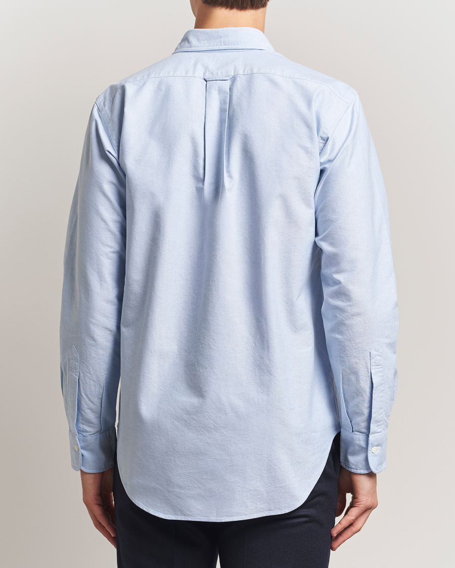 Uomini | Camicie | Kamakura Shirts | Vintagy Ivy Straight Collar Oxford Shirt Light Blue