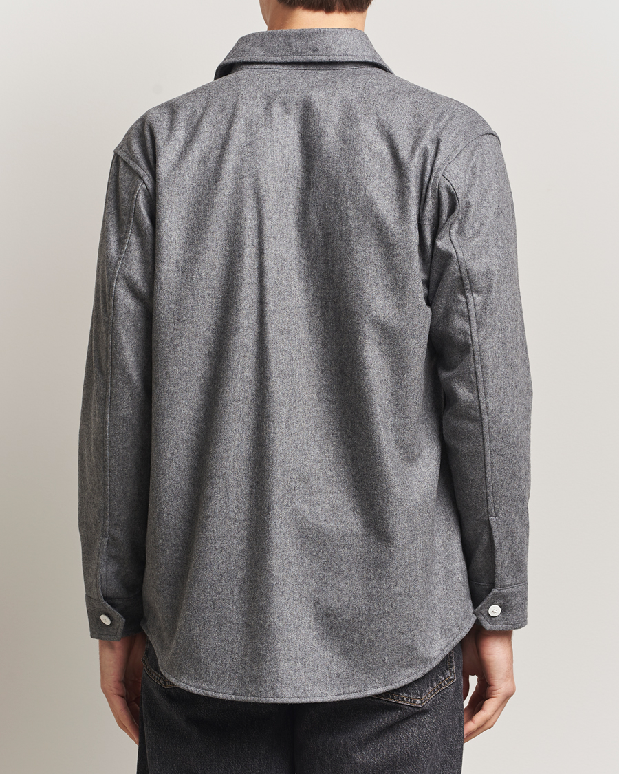 Uomini | Camicie | Kamakura Shirts | Wool Flannel CPO Shirt Grey Melange