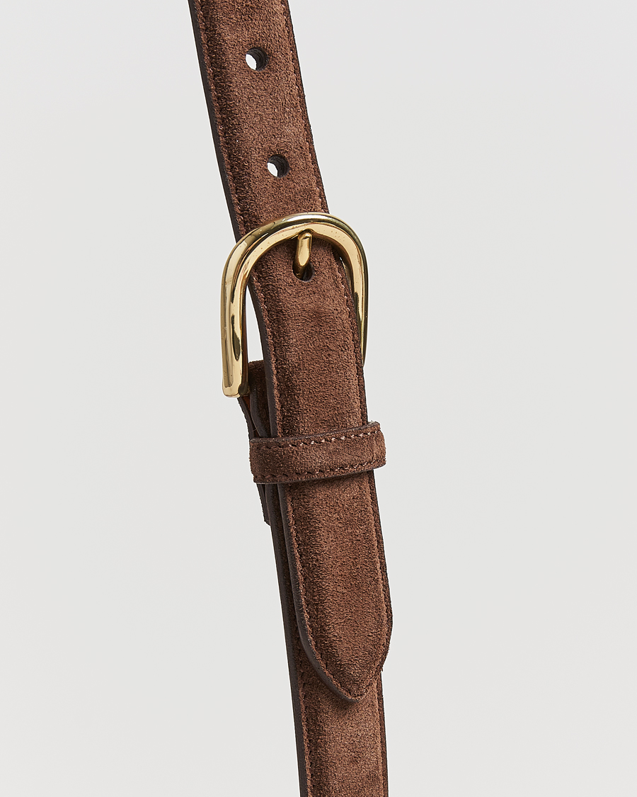 Uomini | Cinture | Kamakura Shirts | Vintagy Ivy Horseshoe Buckle Belt Brown Suede