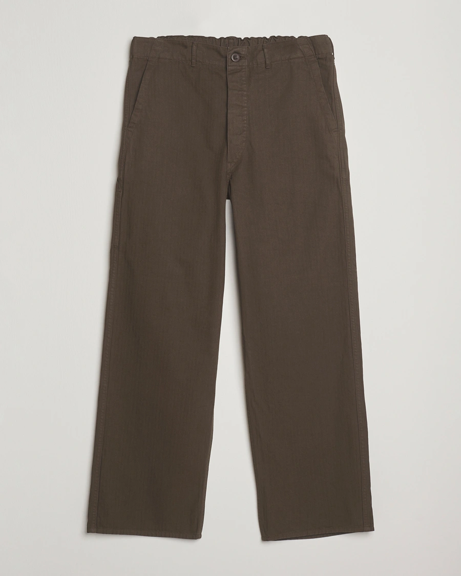 Uomini | Pantaloni | orSlow | Wide Fit French Work Pants Coffee Brown