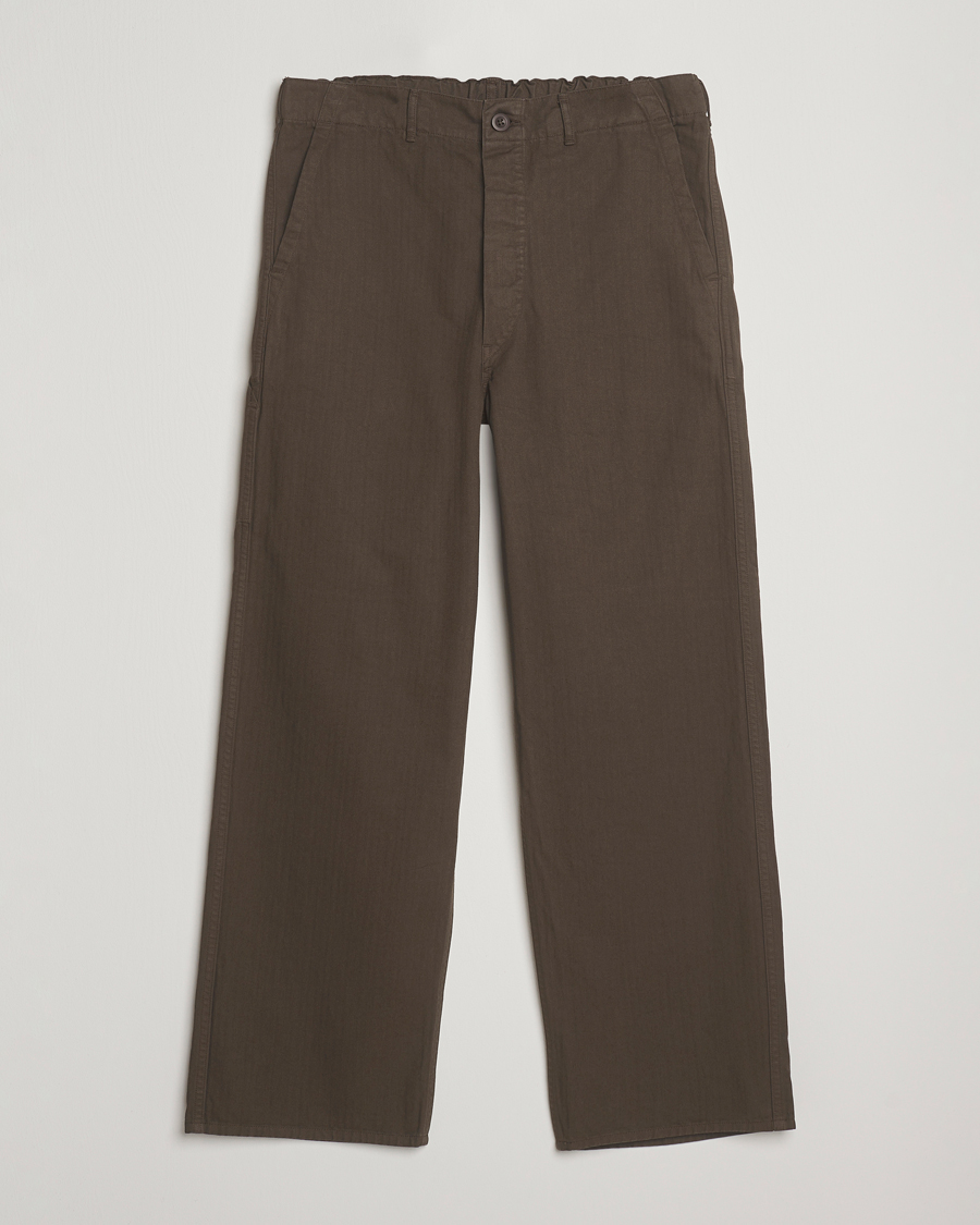 Uomini | Pantaloni | orSlow | Wide Fit French Work Pants Coffee Brown