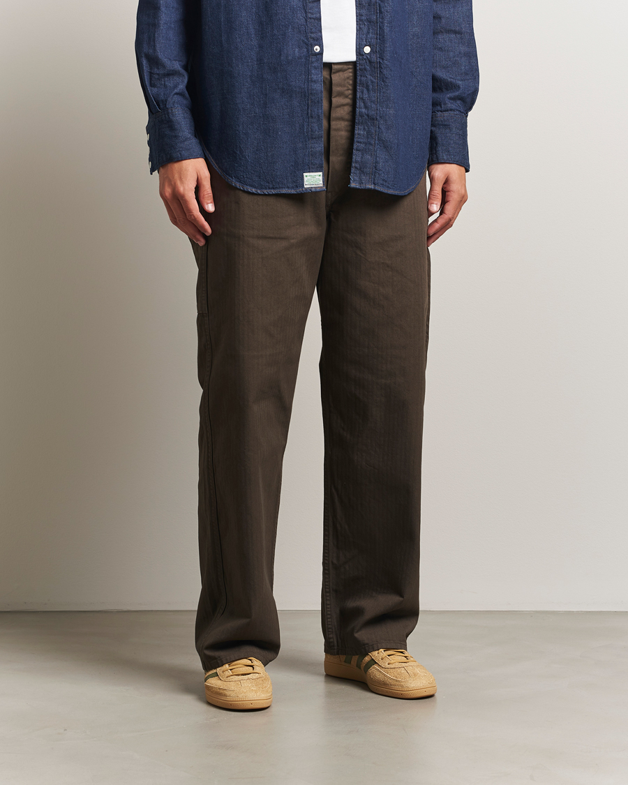 Uomini | Pantaloni | orSlow | Wide Fit French Work Pants Coffee Brown