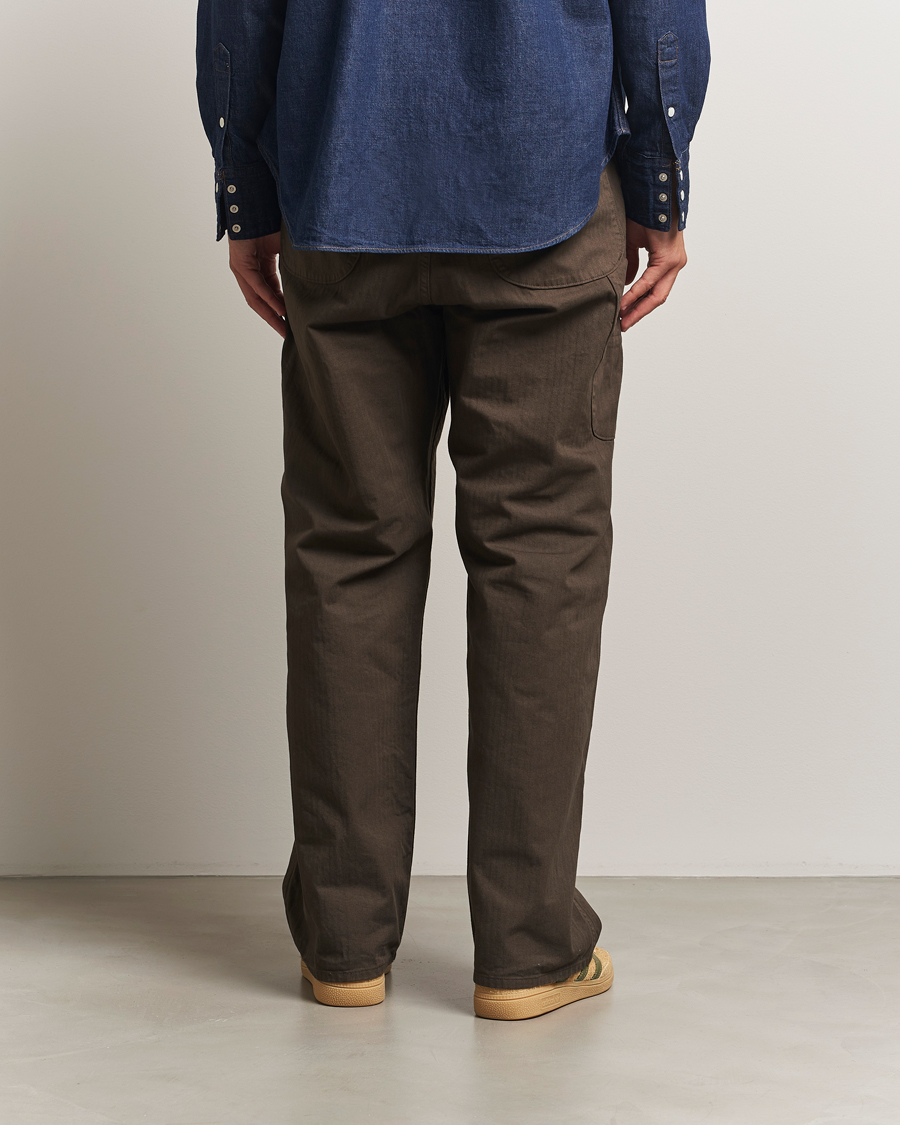 Uomini | Pantaloni | orSlow | Wide Fit French Work Pants Coffee Brown